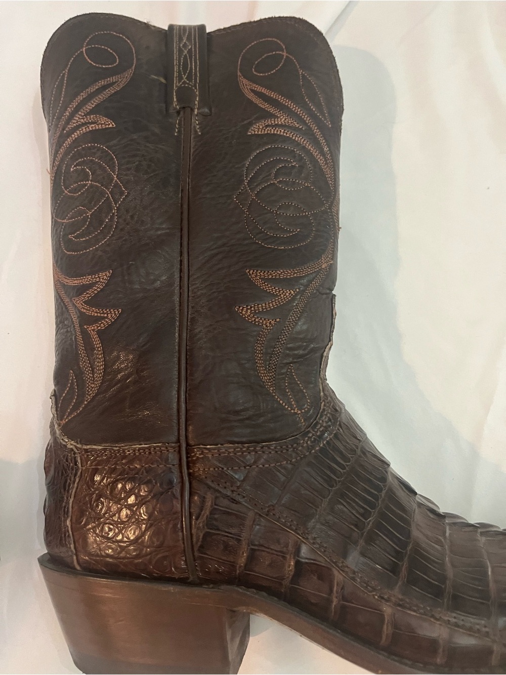 Lucchese Ultra Belly Caiman and Leather Women's 9.5 Western Cowboy Boots - Picture 11 of 13